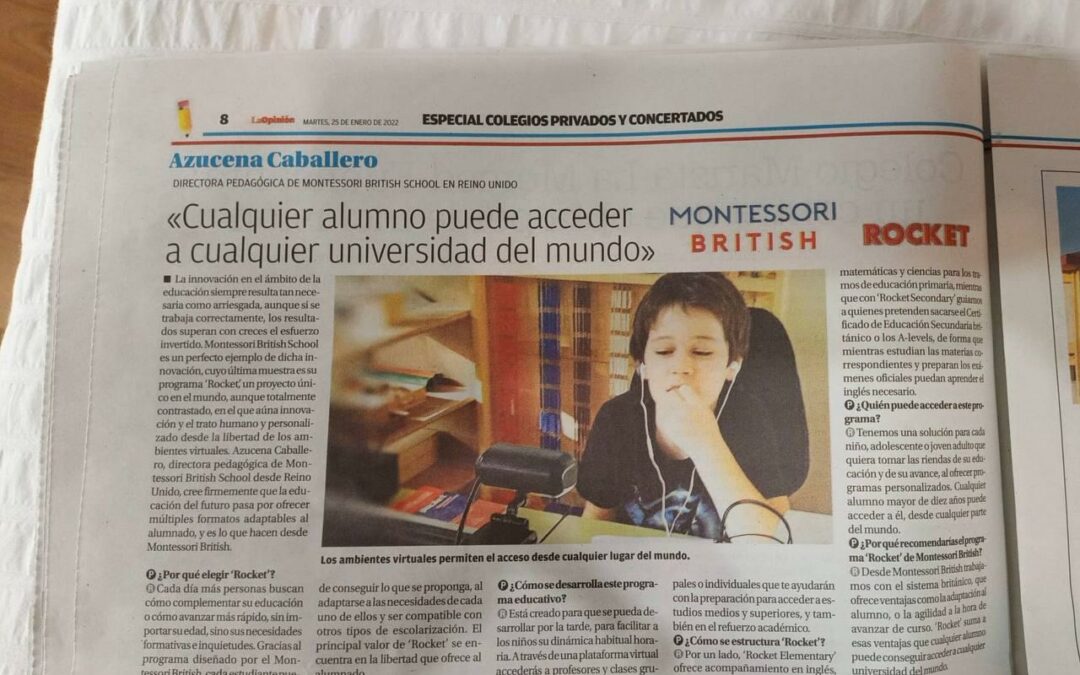 “Rocket” de Montessori British en “La Opinión de Murcia”.